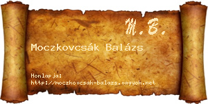 Moczkovcsák Balázs névjegykártya